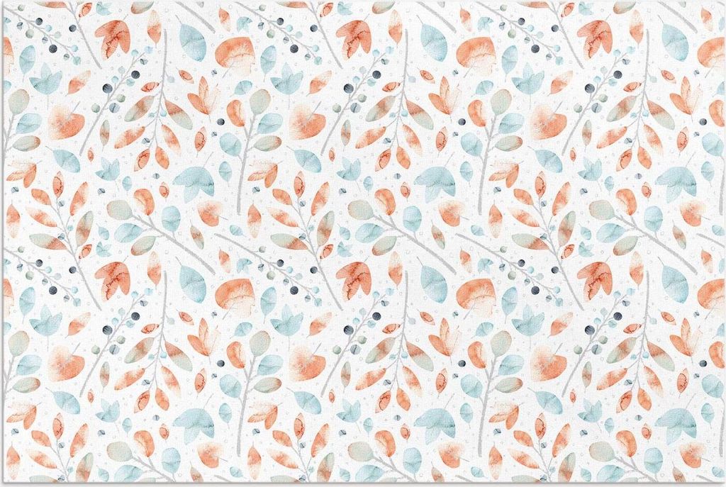 Aquarell Boho Zweige und Blätter – Vinylteppich – 80x120 cm – Outdoor Teppich – Terrasse – Wetterfest – Modern