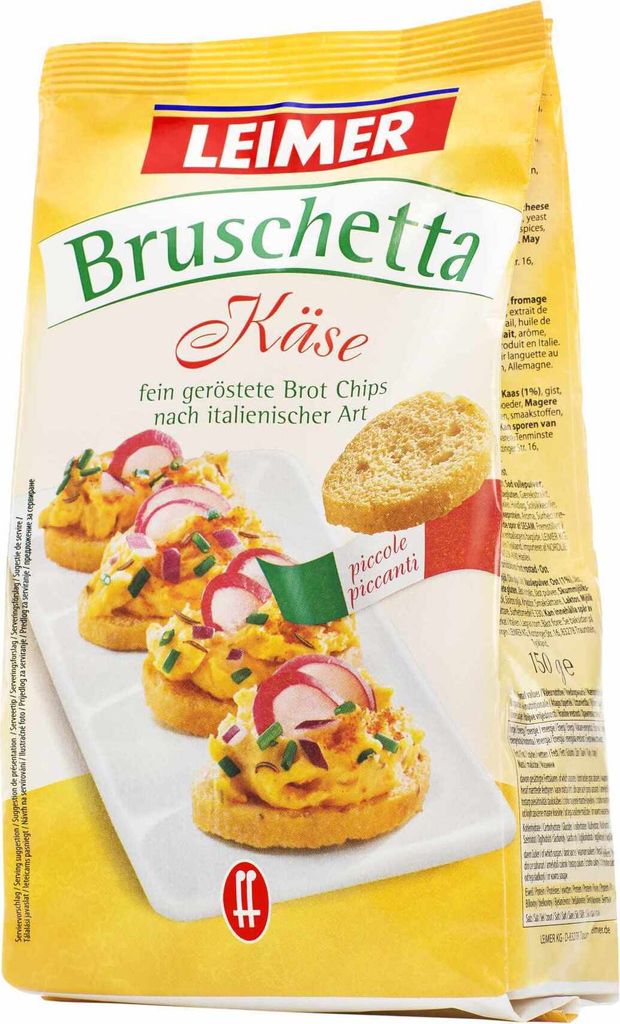 Leimer Bruschetta geröstete Brot Chips mit Käse verfeinert Produktbild 