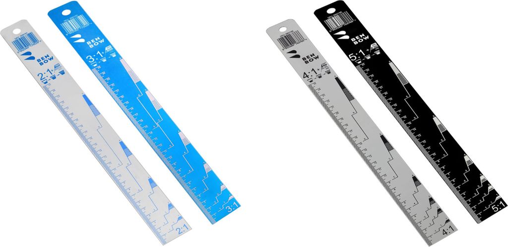 Benbow SET Blau + Schwarz Aluminium Rührstab/messstab 2:1/3:1 und 4:1/5:1