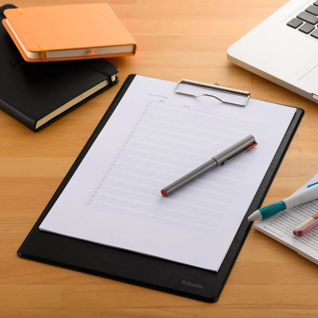 Porte-bloc A4 pour Prise de Notes Nomade - Rangement Papier Noir