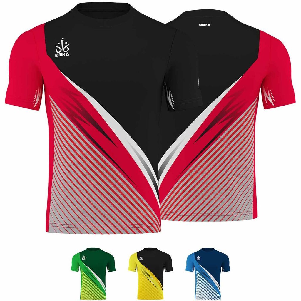 OMKA Trikot Teamsport Teamwear Fussballtrikot Fantrikot Shirt Jersey, Größe:M, Farbe:Rot
