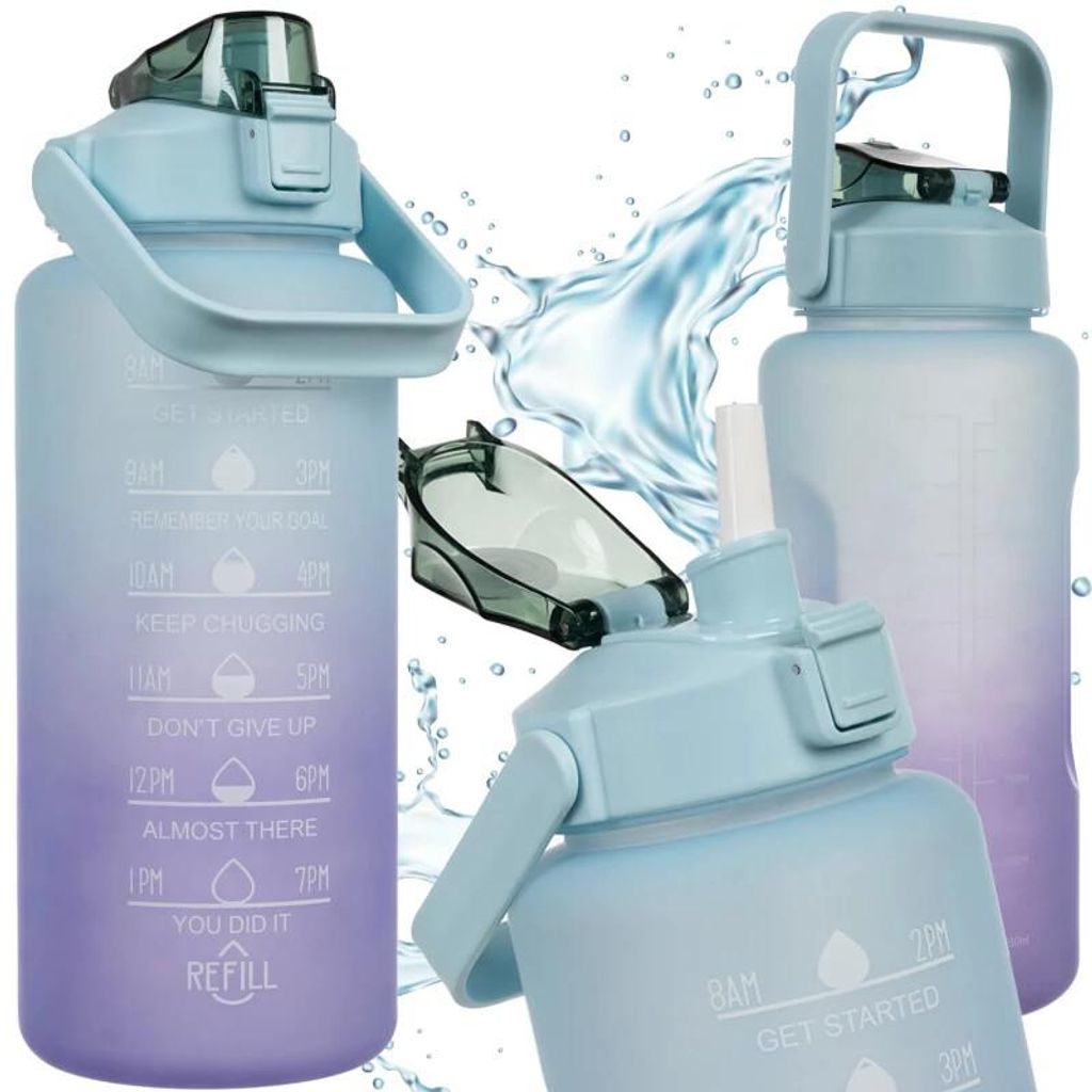 Trizand 24496 Motivations-Trinkflasche 2000 ml, violettblau Produktbild 