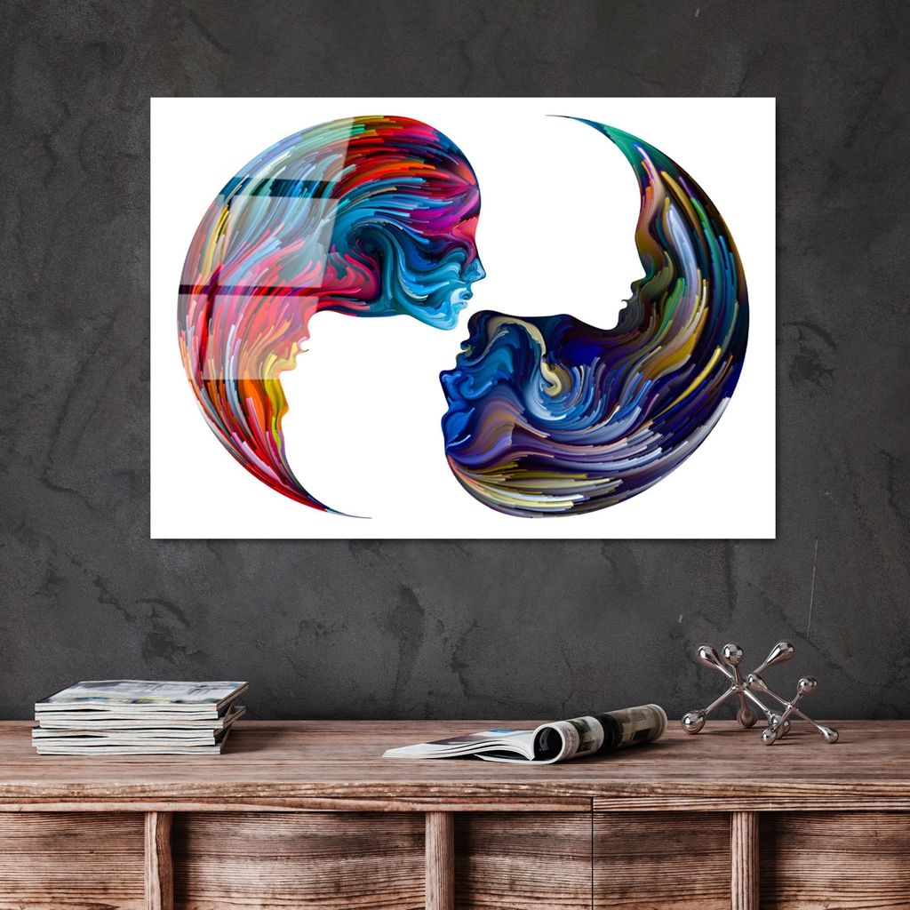 Wallity, UV-457 50 x 70, Dekorative Malerei aus gehärtetem Glas, 100 % gehärtetes Glas, Mehrfarbig, 50 x 70 cm