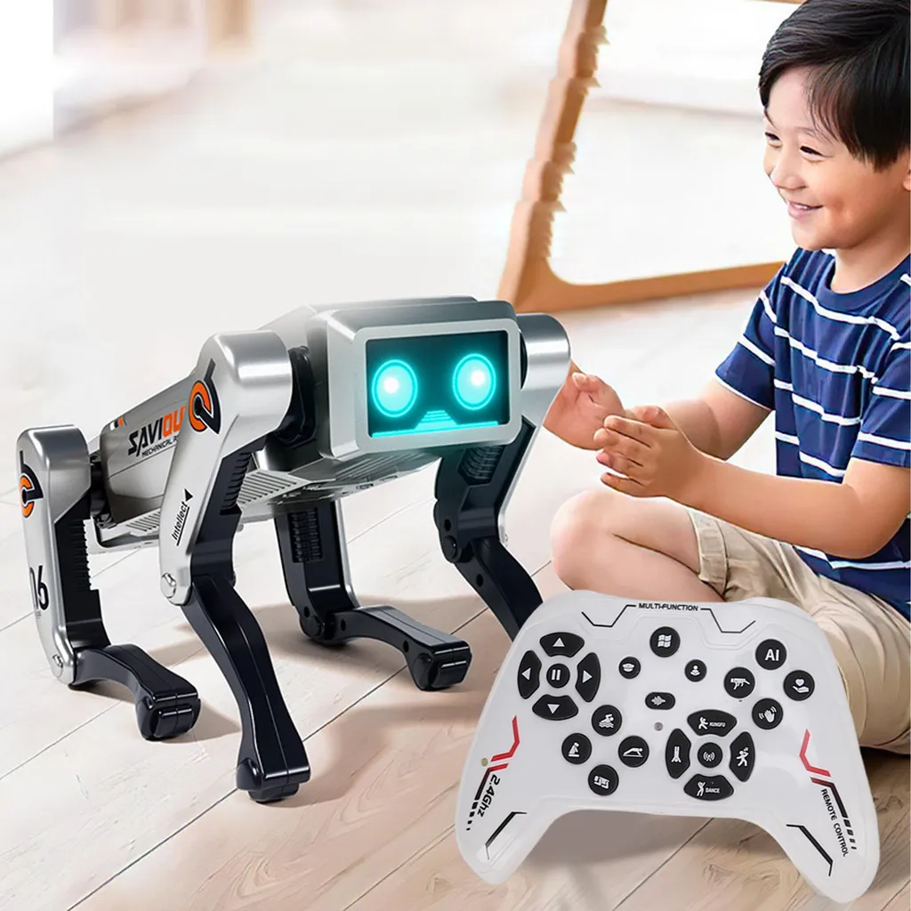 Chien Robot Télécommandé – Interactif, Programmable – Gestes, Voix – Danse, Yoga, Acrobaties – Cadeau Enfant 6+
