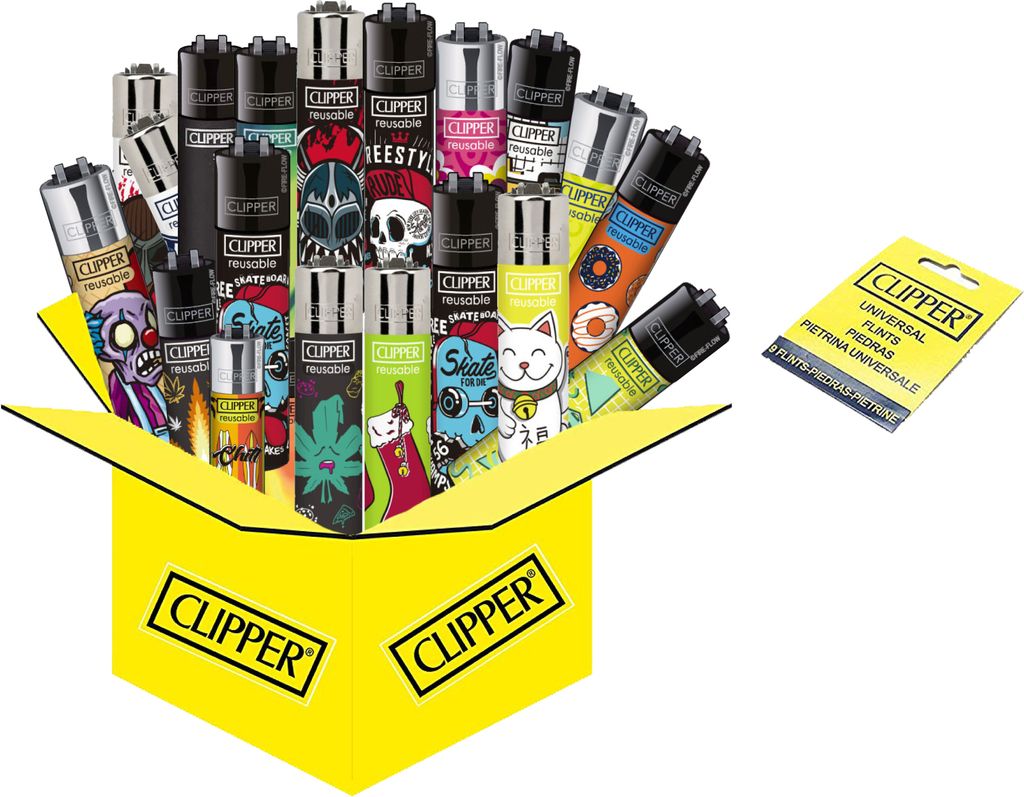 CLIPPER Wundertüte: 20 Feuerzeuge Micro + 9 Feuersteine - Produktbild 1
