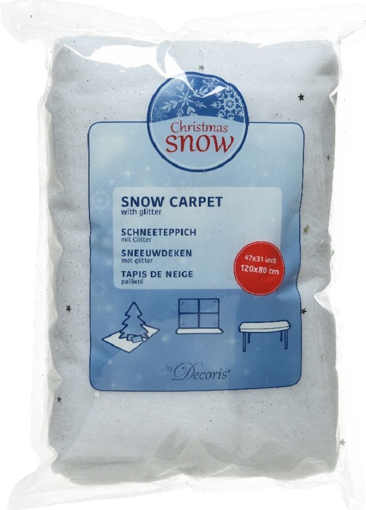 Kaemingk Schneeteppich weiß silber 120 x 80 cm Produktbild 
