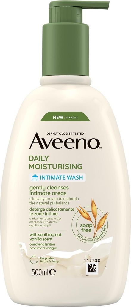 Aveeno Daily Moisturizing Extra Delicate Natural Intimate Cleanser Vanilla Scent 500ml