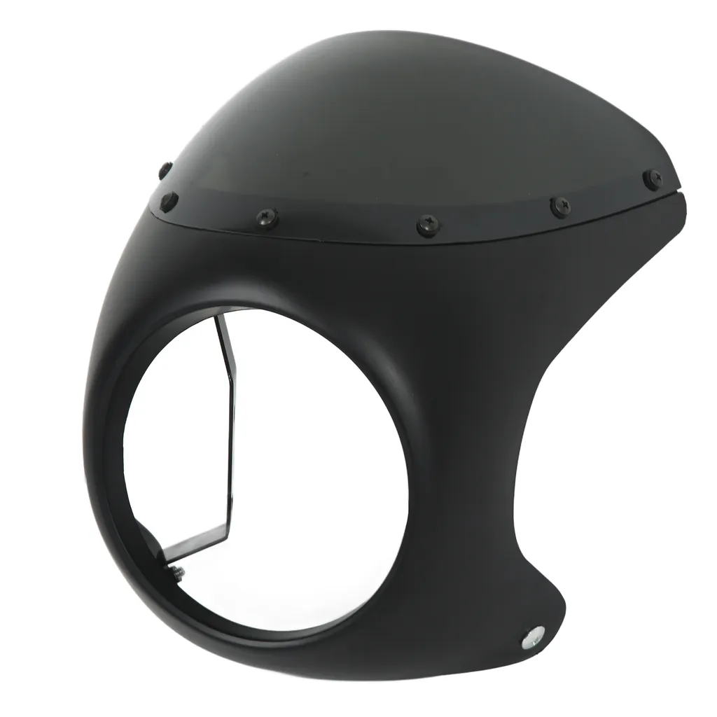 Pare-brise de moto universel et protection de phares en ABS noir mat