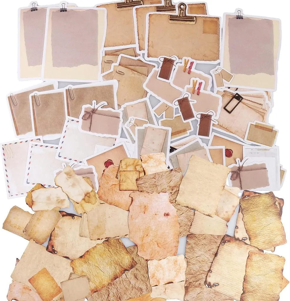 90 set di adesivi Washi retro vintage per scrapbooking