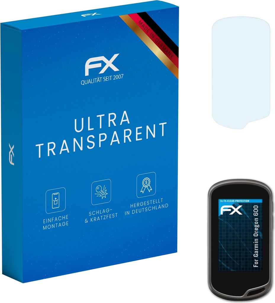 atFoliX FX-Clear 3x Schutzfolie kompatibel mit Garmin Oregon 600 Displayschutzfolie