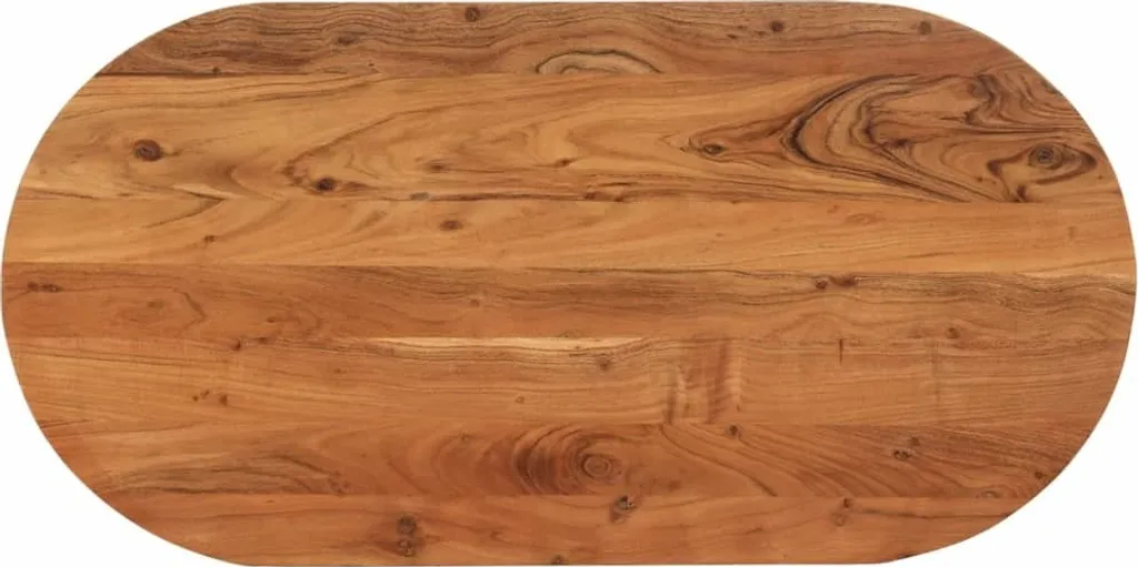 Top Tavolo Ovale Acacia Massiccio 80x40x2,5 - Piano Legno Vero DE3338398