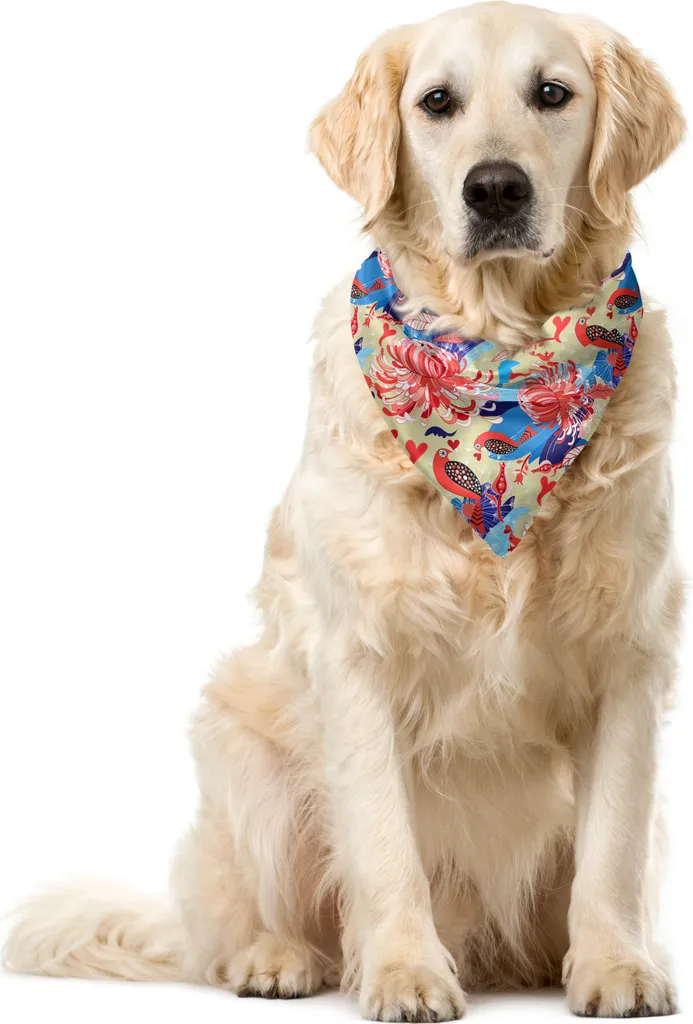 ABAKUHAUS Sciarpa Bandana Uccelli Domestici 40x40 Giardino Romantico