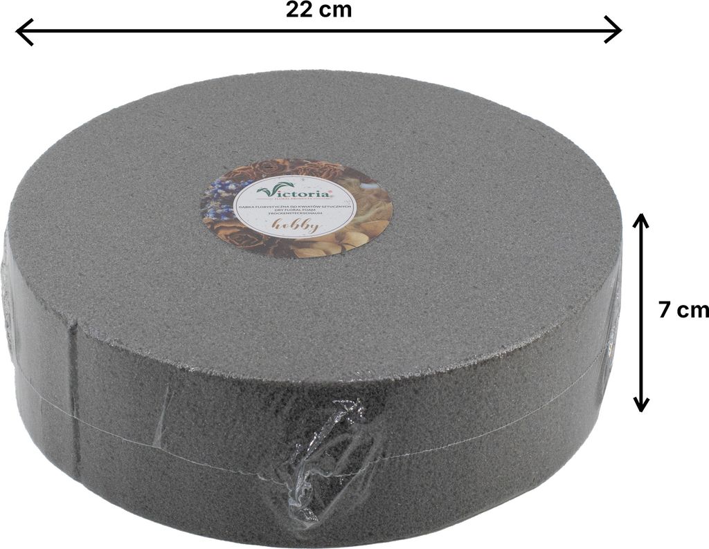 Trocken Steckschaum Rund 22x7cm für Trockenblumen & Produktbild 