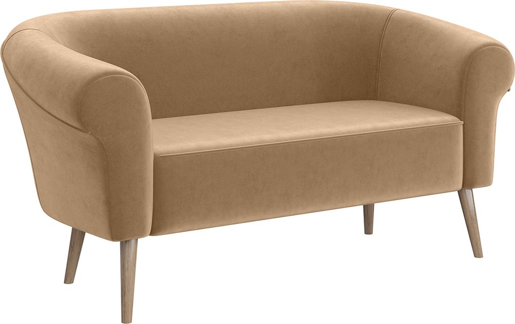 MEBLINI Mini Sofa 2-Sitzer für Wohnzimmer - Mini Lounge für zwei Personen - Küchensofa - Sofa Klein - EMILIA - 2 - Beige Samt