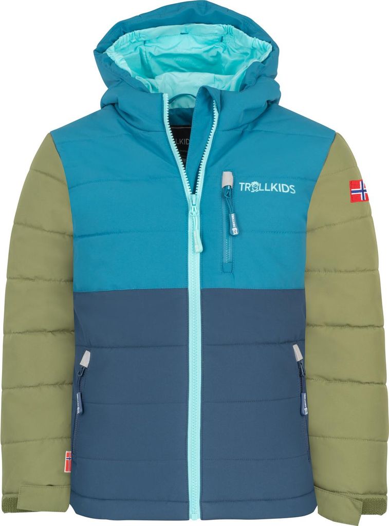 Trollkids Kids Hemsedal Snow Jacket XT 104, Dark Marine/Pine Green