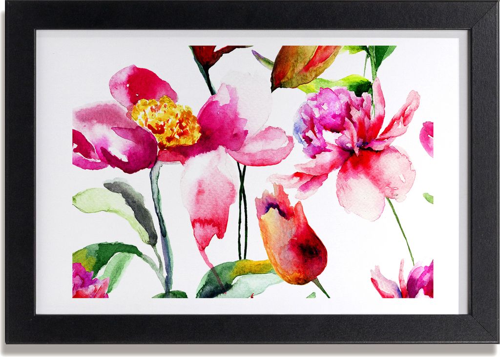 Bild 30x20 MDF-Rahmen, Wandkunst wilde Blumen