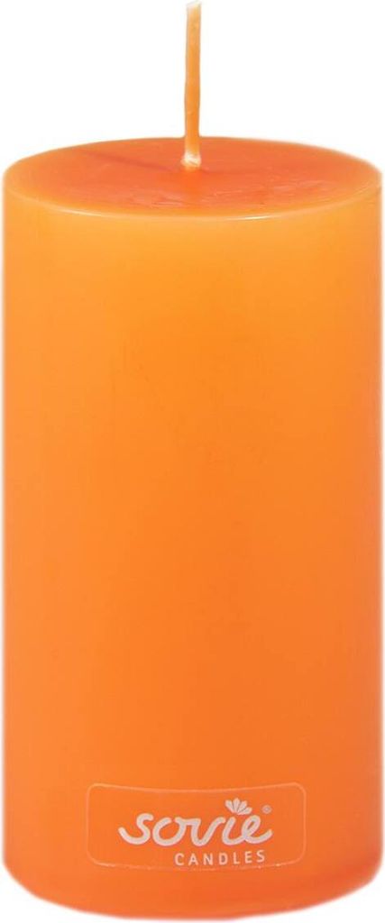 Sovie CANDLES Stumpenkerze in Orange Ø 50 mm x H 100 mm, Brenndauer 28 Std. - 1 Stück