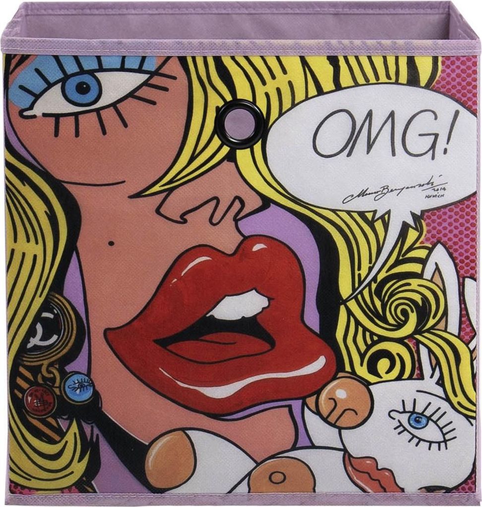 MOTIVBOX Faltbox Pop Art Design aus Polypropylen mit schwarzer Metallöse
