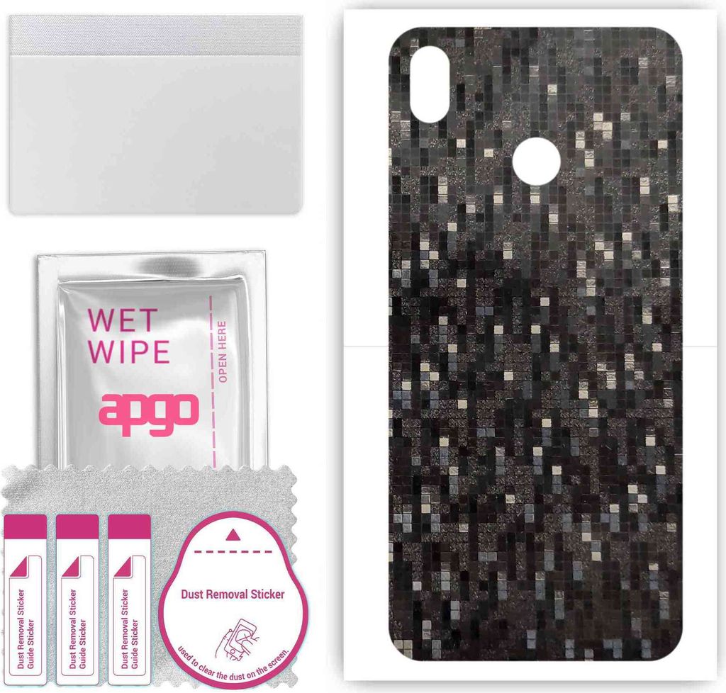 apgo Rückseite Schutzfolie, Skin, kompatibel mit Cubot Max 2, Hinten Displayschutzfolie aus Vinylfolie, kratzfest, einfache Montage - Carbon Black...