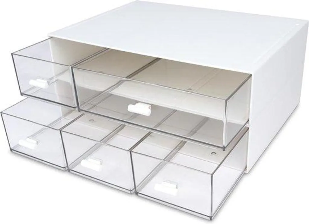 Organisateur de bureau empilable à 5 tiroirs pour fournitures et maison