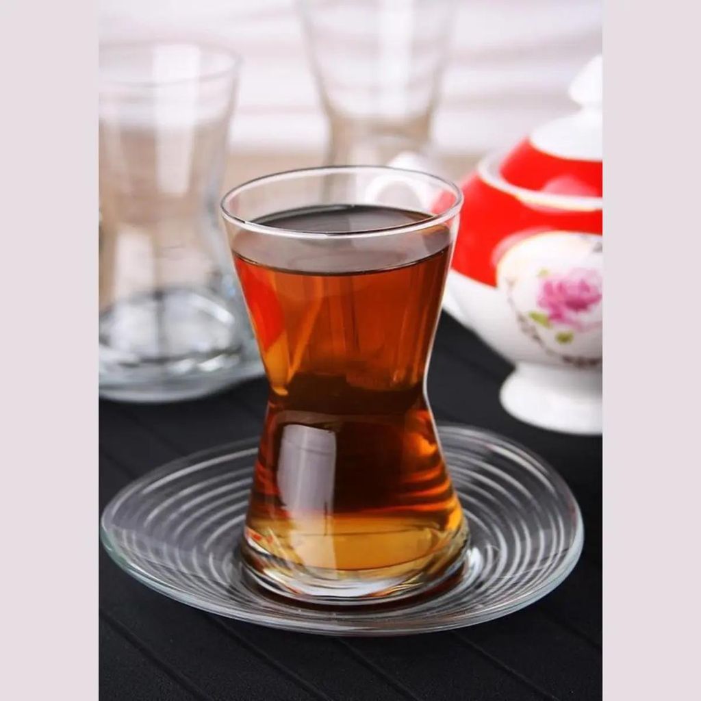 LAV Teegläser-Set mit Schotellchen, 12-teilig, 6 x 140 ml, Produktbild 