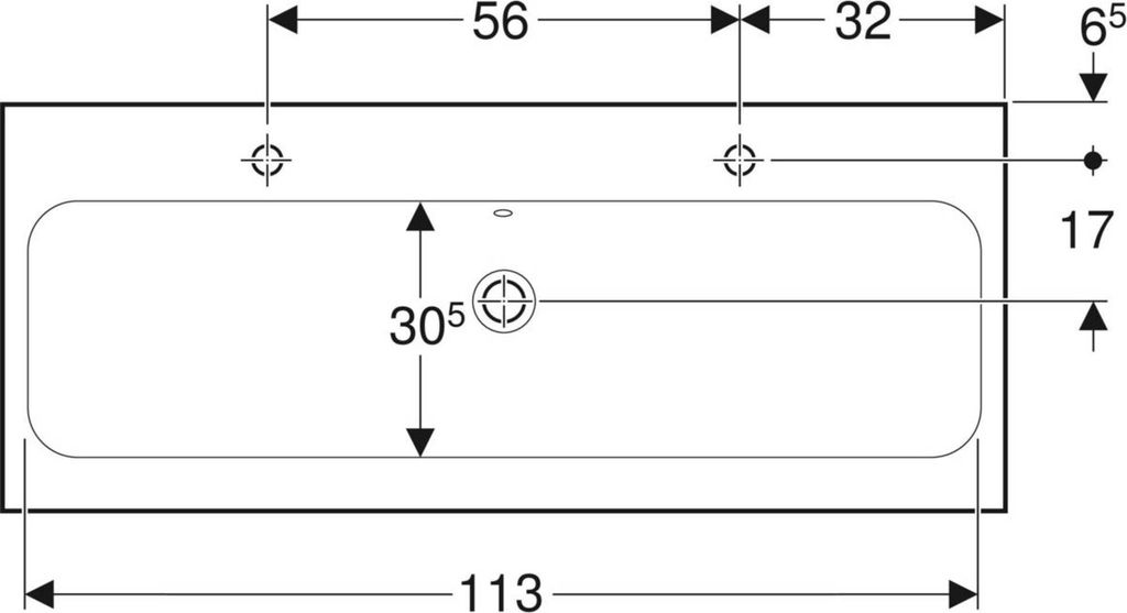 GEBERIT iCon Light Waschtisch 120x48cm zwei Hahnlöcher, m. Überlauf, weiß