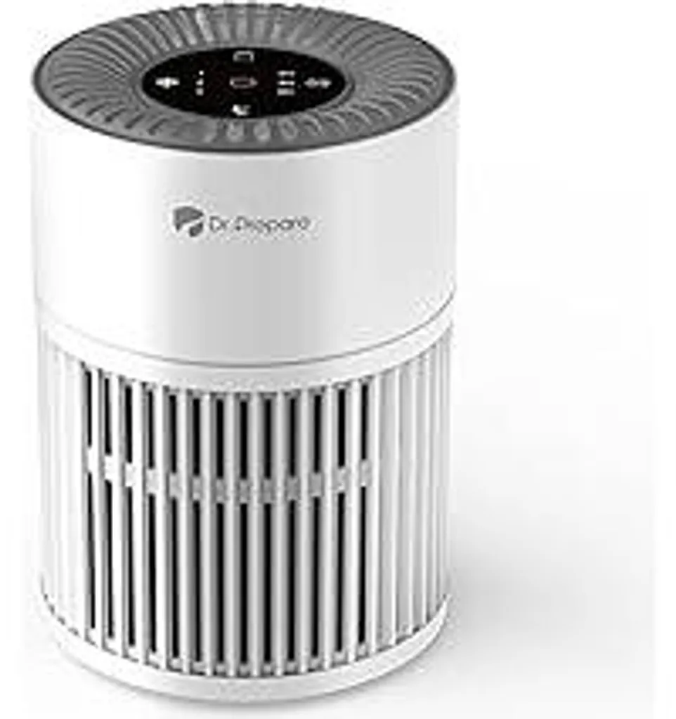 Purificatore d'aria DR.PREPARE per chi soffre di allergie, ultra silenzioso ed efficiente dal punto di vista energetico Purificatore d'aria HEPA contro il 99,97% di muffa e polvere, prefiltro lavabile, 15 dB, modalità notturna, per camere da letto, uffici