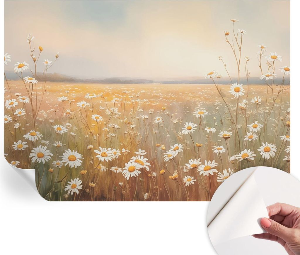 Selbstklebende Wandtapete - Dekorative Tapete für Wohnzimmer - Klebefolie für Wandbilder - Tapetenfolie für Wanddekoration - 208x146 cm - Blumen...