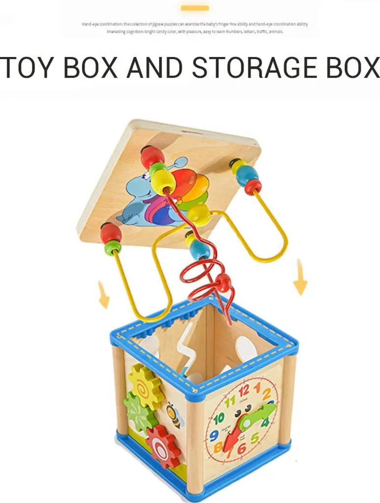Cadeau de naissance idéal : Labyrinthe de perles bois et cube d'éveil - 5