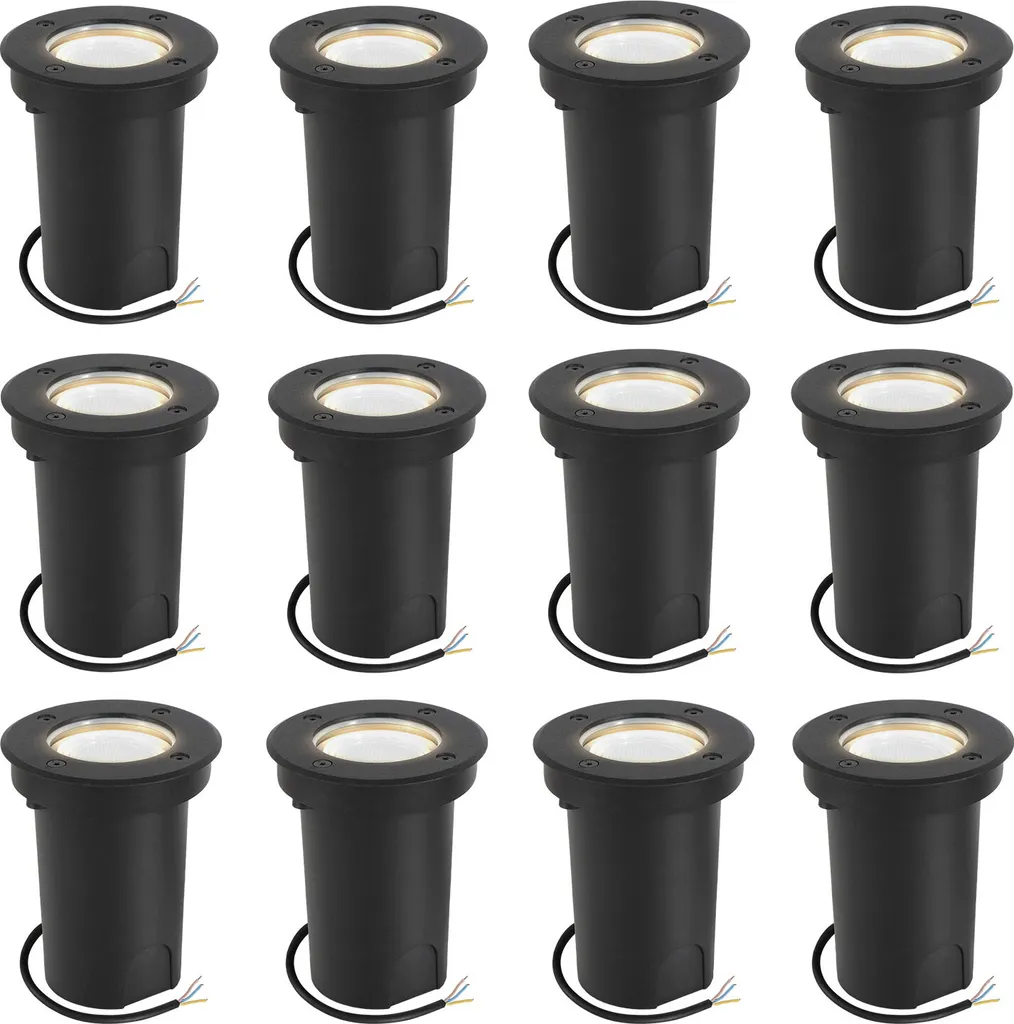 Kit Éclairage de Jardin LED 12 Spots Encastrables IP67 Blanc Neutre