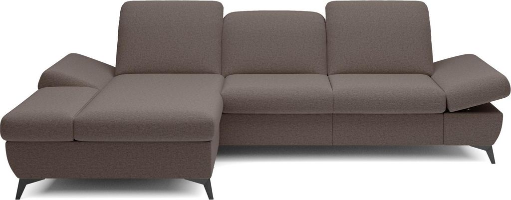 Eckschlafsofa BROCKVILLE – Dunkelbraun, linke Ecke