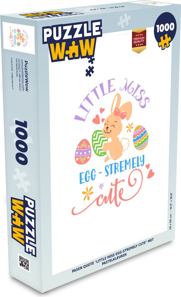 MuchoWow Puzzle 1000 Teile Zitate - Ostern - Kleines Fräulein Ei - sehr süß - Osterei - Herzen - Spielzeug - Alt und Jung - Spiele - Puzzeln