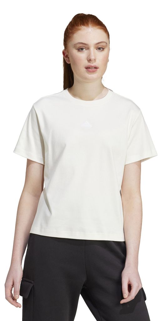 adidas BLUV Q3 TEE Damen T-Shirt mit Aufdruck creme-weiß creme-weiß L