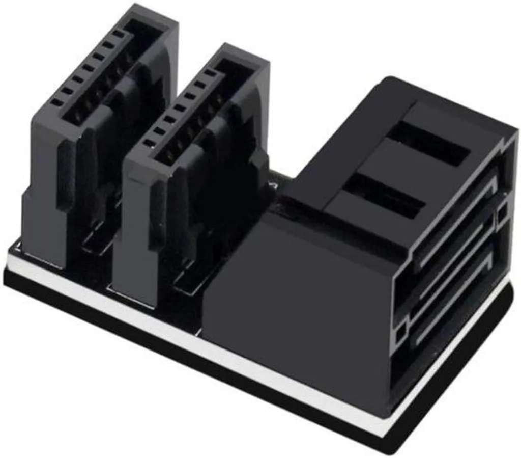 Connecteur SATA coudé 90° pour disque dur SSD et HDD d'ordinateur - 2 pièces