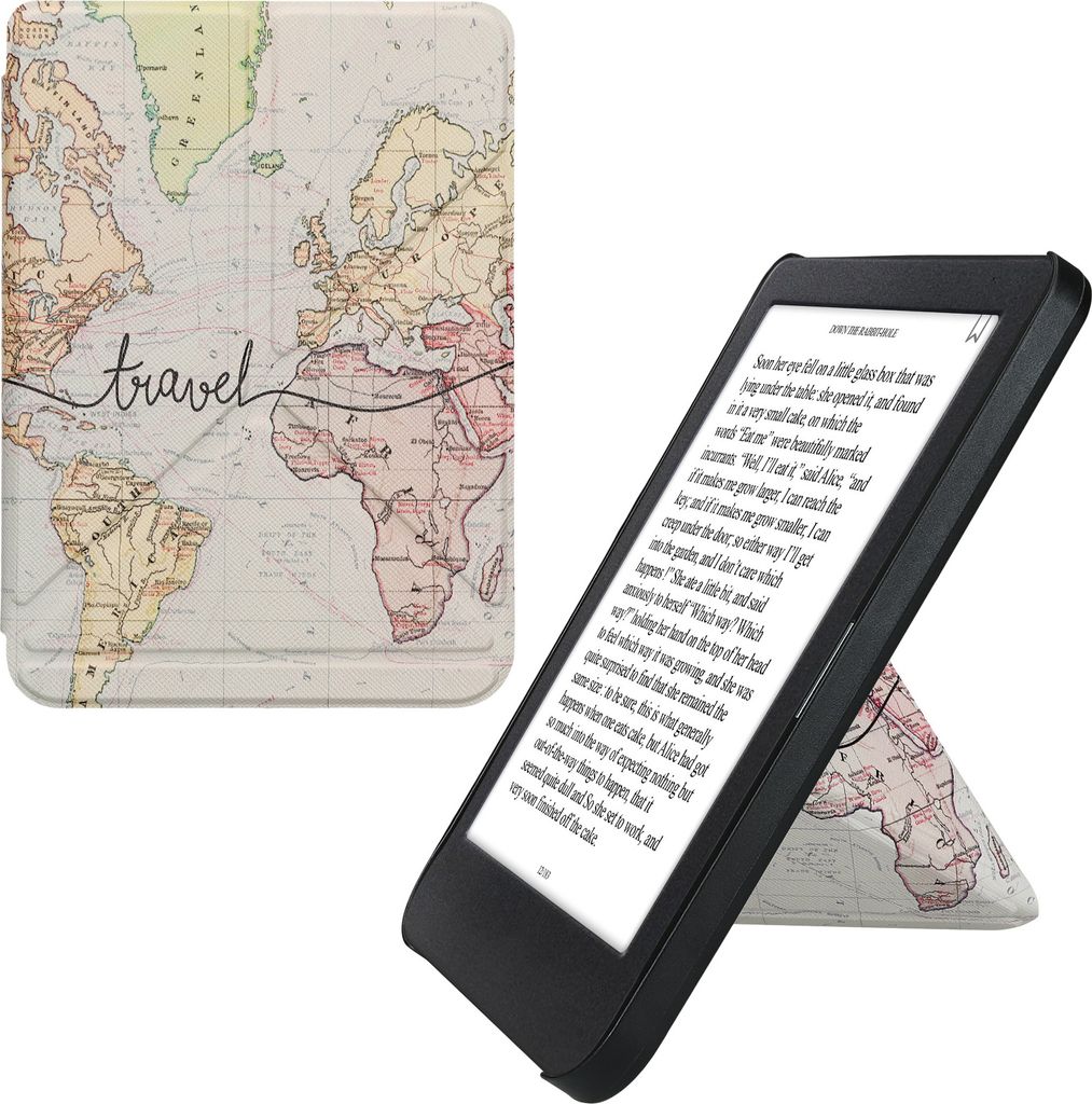 kwmobile Schutzhülle kompatibel mit Kobo Clara BW / Clara Colour / Tolino Shine (5) / Shine Color - Hülle Kunstleder - eReader Cover Case - Travel