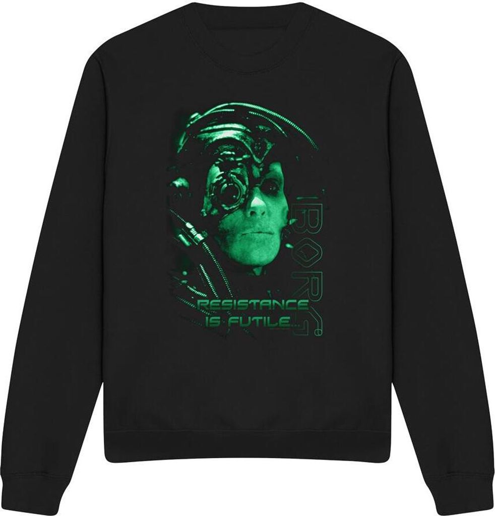 Star Trek - "Resistance is Futile" Sweatshirt für Herren/Damen Uni TV12257 (S) (Schwarz)