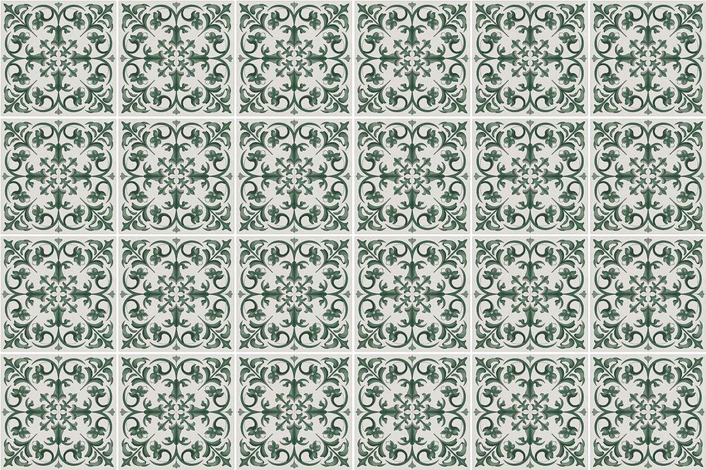 Fliesenaufkleber 20 x 20 cm – 24 Stück – Selbstklebend – Wasserfest – Pflegeleicht – Hitzebeständig – Für Küche & Bad – Komplexe ...