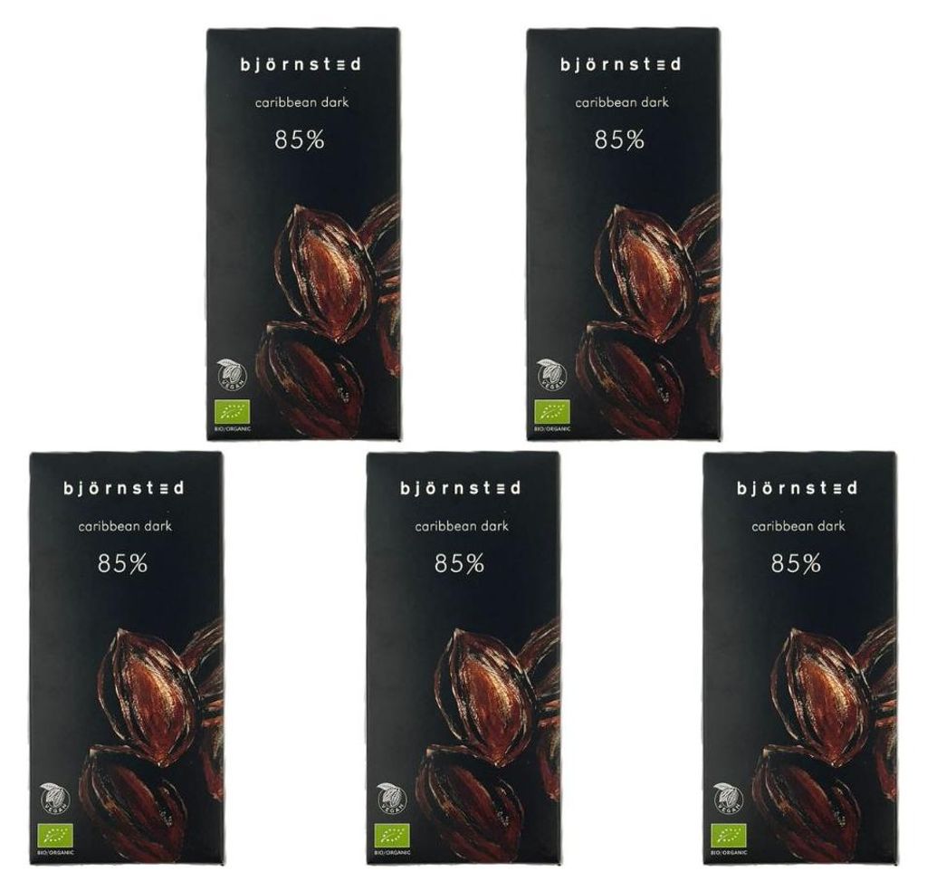 5x Björnsted Caribbean Dark 85% Bitterschokolade 100g - Produktbild 