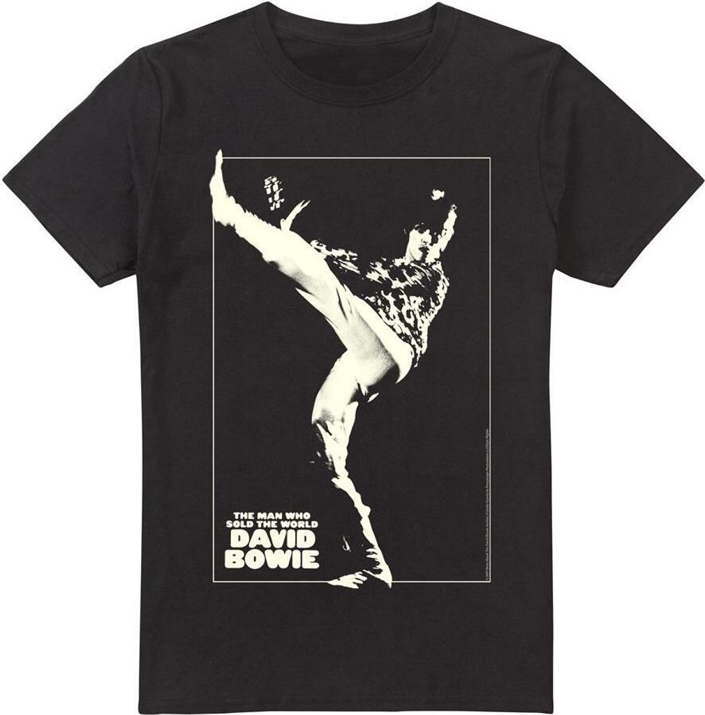 David Bowie - "The Man Cover" T-Shirt für Herren TV13389 (XL) (Schwarz)
