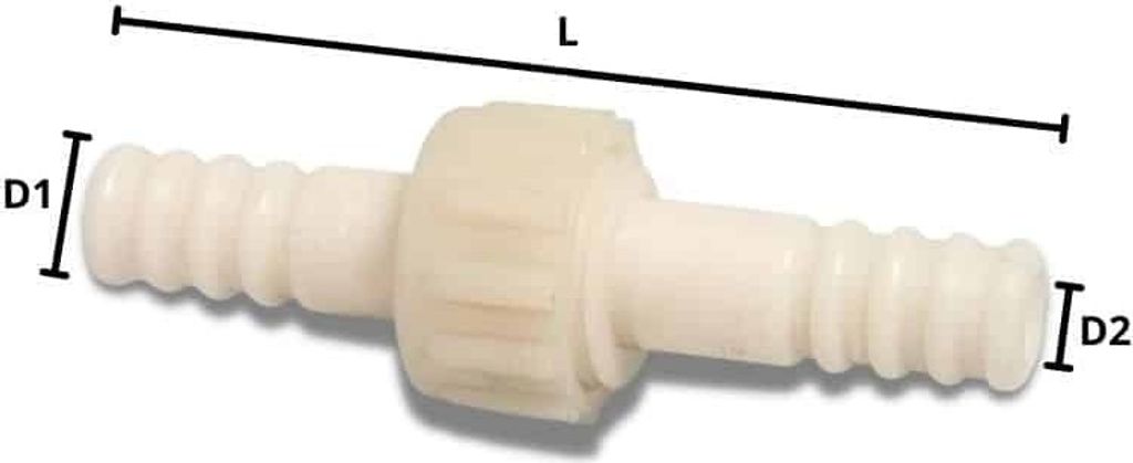 Schlauchverbinder Kunststoff 3/3 Kupplung Tülle 25 mm