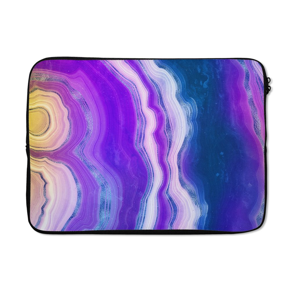 MuchoWow Laptop Hülle 13 Zoll Neon - Achat - Edelstein-Mix Laptoptasche - Laptophülle - Sleeve - Rundumschutz