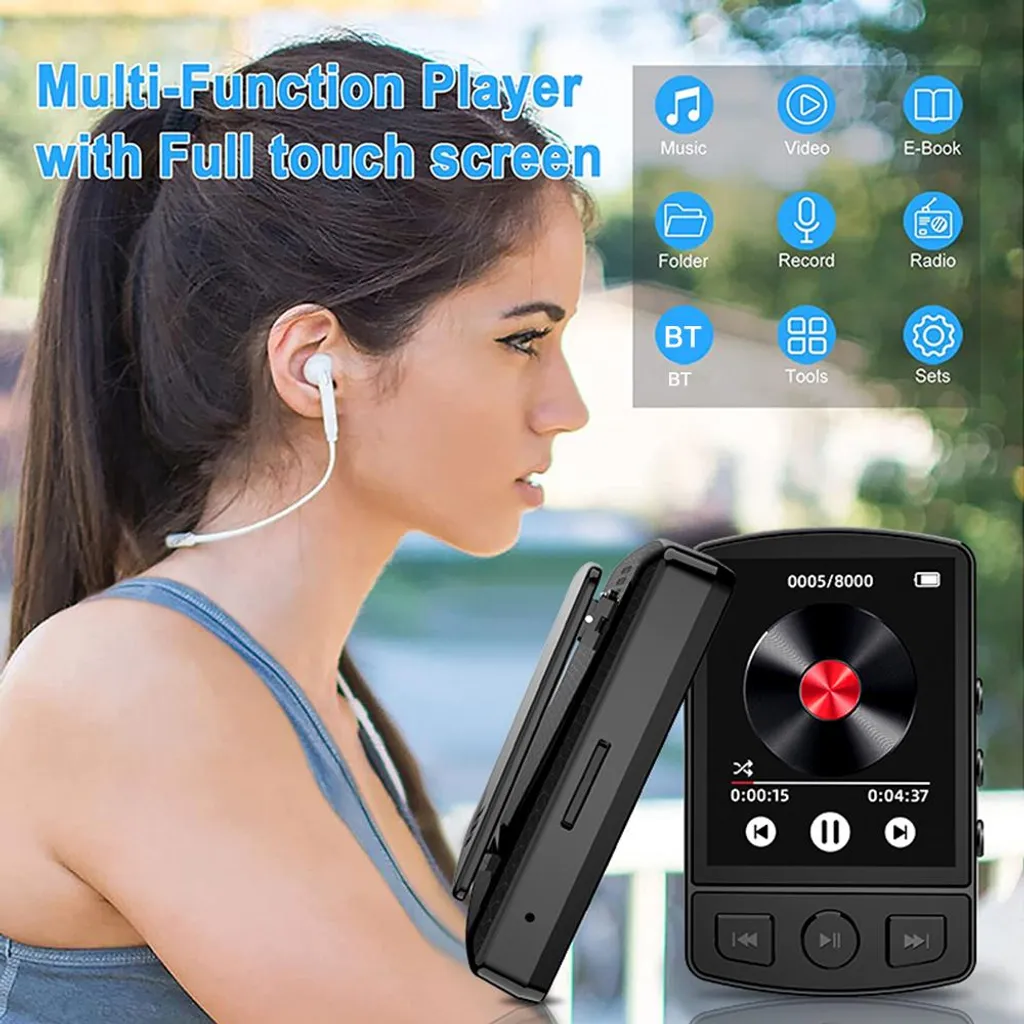 Lecteur MP3 Bluetooth 5.0 avec écran numérique et son Hi-Fi sans perte