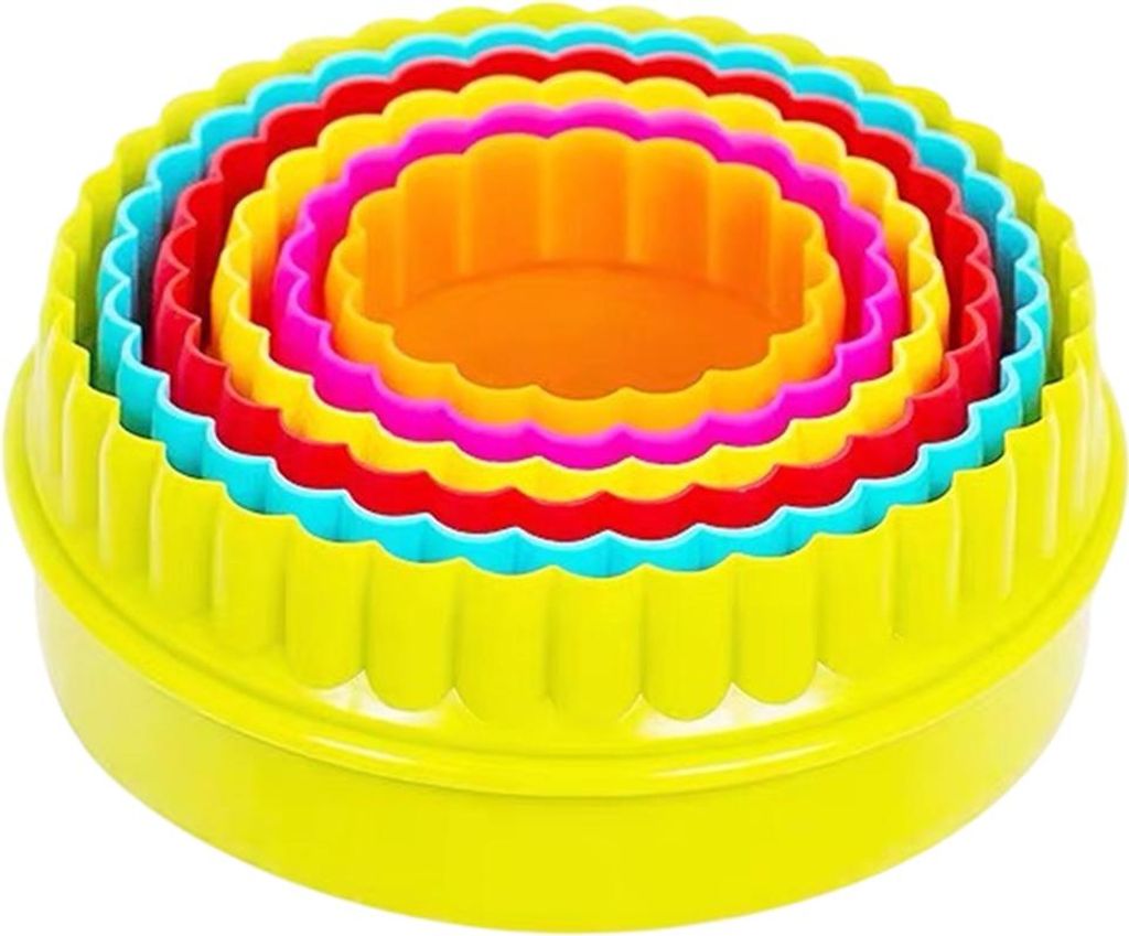 Zweiseitige runde Ausstechformen, Keksausstecher und Fondant-Ausstecher, 6-teiliges Set, verschiedene Farben