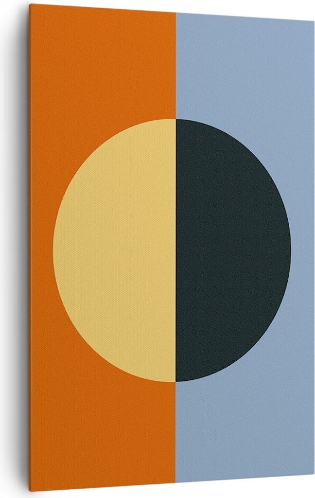 Bild auf Leinwand - Leinwandbild - Einteilig - Abstraktion Halbkreis Kontrast - 80x120cm - Wand Bild - Wandbilder - Leinwanddruck - Wanddekoration ...