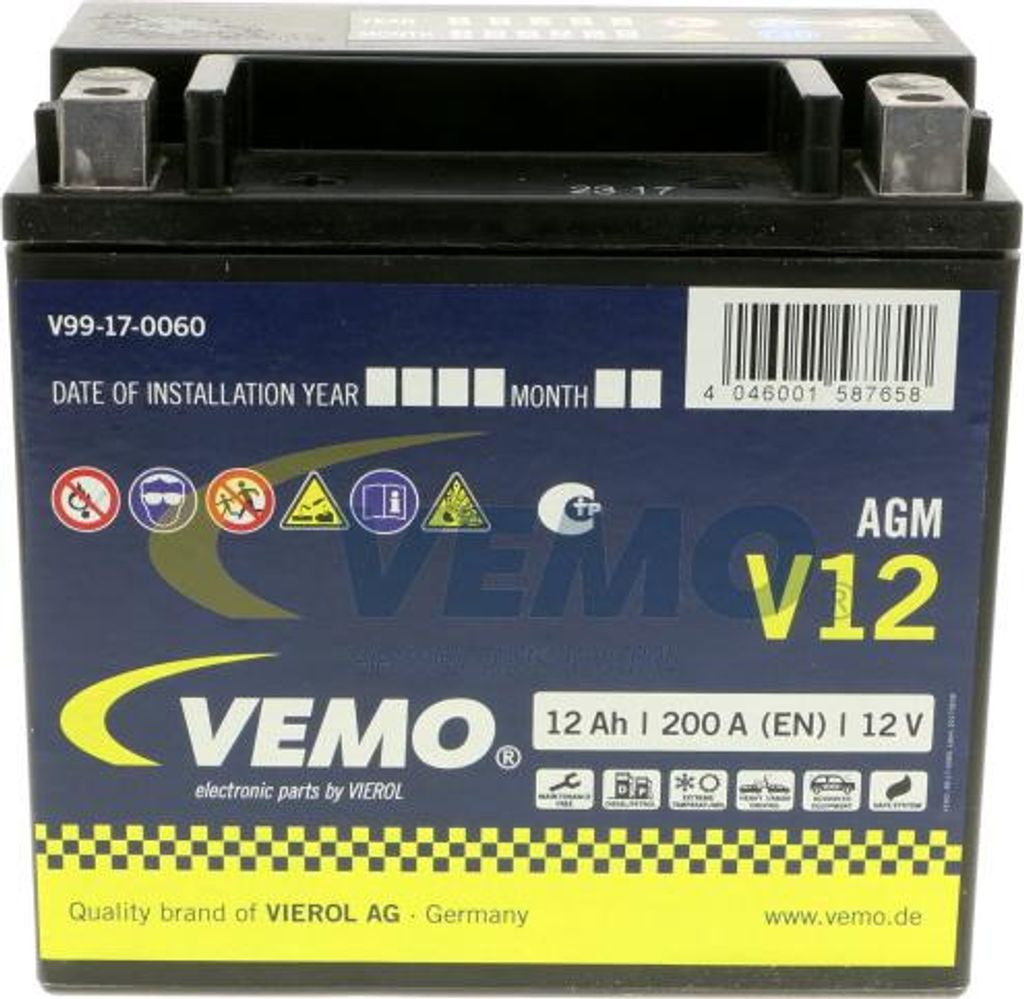 VEMO Versorgungsbatterie Autobatterien V99-17-0060 passend für MERCEDES-BENZ E-Klasse Limousine (W211) 150mm 87mm 145mm
