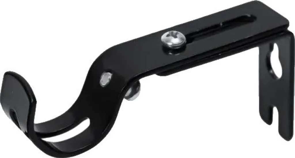 Support de barre à rideau réglable noir pour salon et chambre 2pcs
