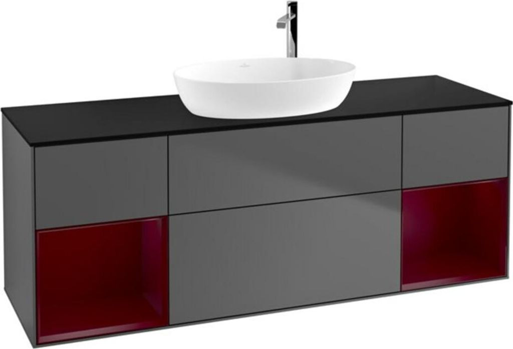 V&B Waschtischunterschrank Finion 160cm, Pl b m, Reg Peo m Lac, Anthrac. m