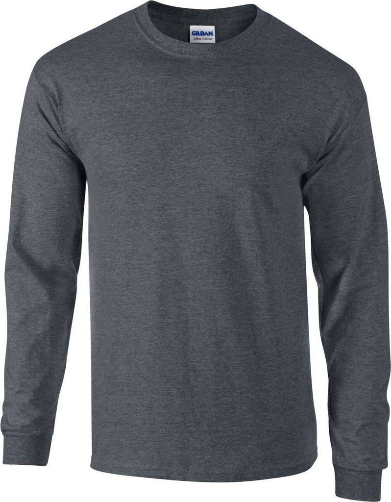Gildan - "Ultra Baumwolle" T-Shirt für Herren/Damen Uni Langärmlig RW9812 (XL) (Grau meliert)