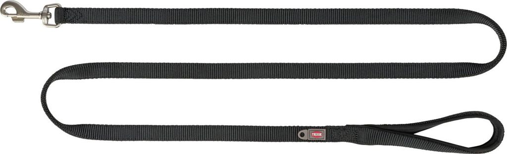 TRIXIE Premium Leine extra lang, doppellagig - schwarz - 1,80 m/20 mm