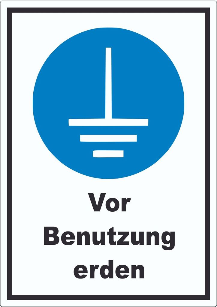 Vor Benutzung erden Aufkleber A4 (210x297mm)